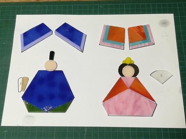 お雛様ステンドグラス W3 Stained Glass
